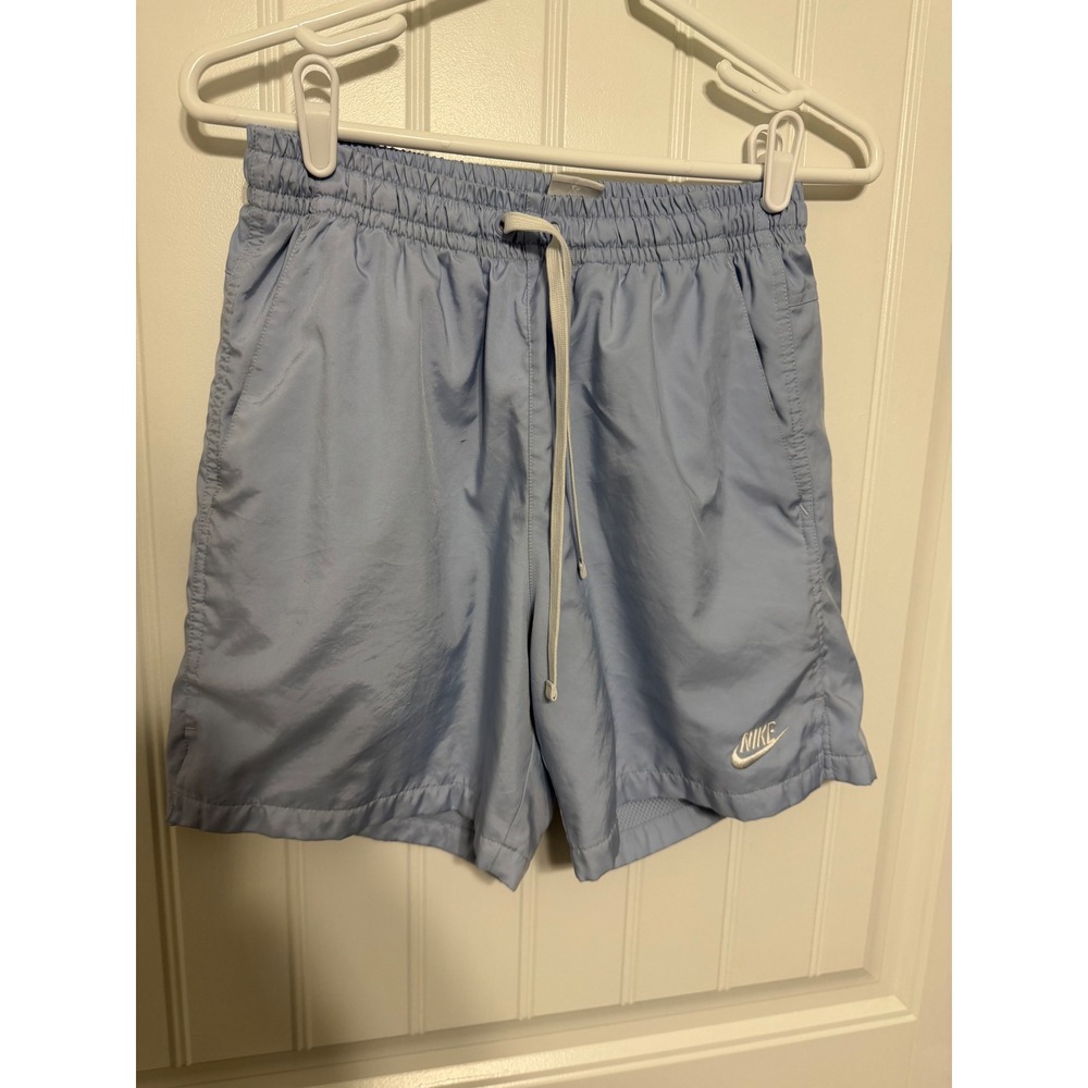 Nike Woven Shorts Mens S Blue Embroidered Logo Mesh Lined Swim Trunk